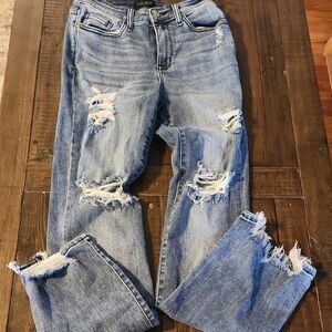 Judy Blue Straight Fit Ripped Boyfriend Jeans Size 5/27